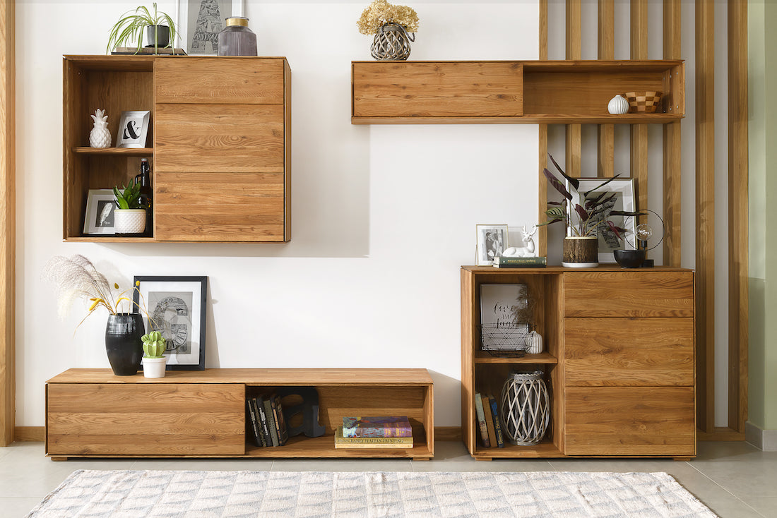 NordicStory, mobiliario de madera maciza, roble, armario flotante, muebles, salon, dormitorio, mesa extensible, mesa de comedor, mueble tv, aparador, consola