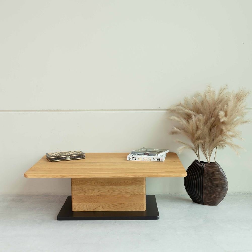 Mesa de centro de madera maciza roble Bremen, 120 x 80 x 40 cm. | NordicStory