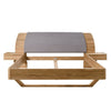 NordicStory Cama de madera maciza de roble "Alina" con cabezal y 2 mesitas de noche flotante1