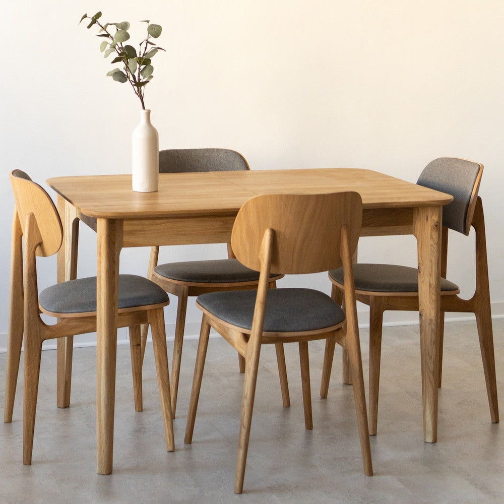 NordicStory Mesa extensible de comedor de madera maciza de roble