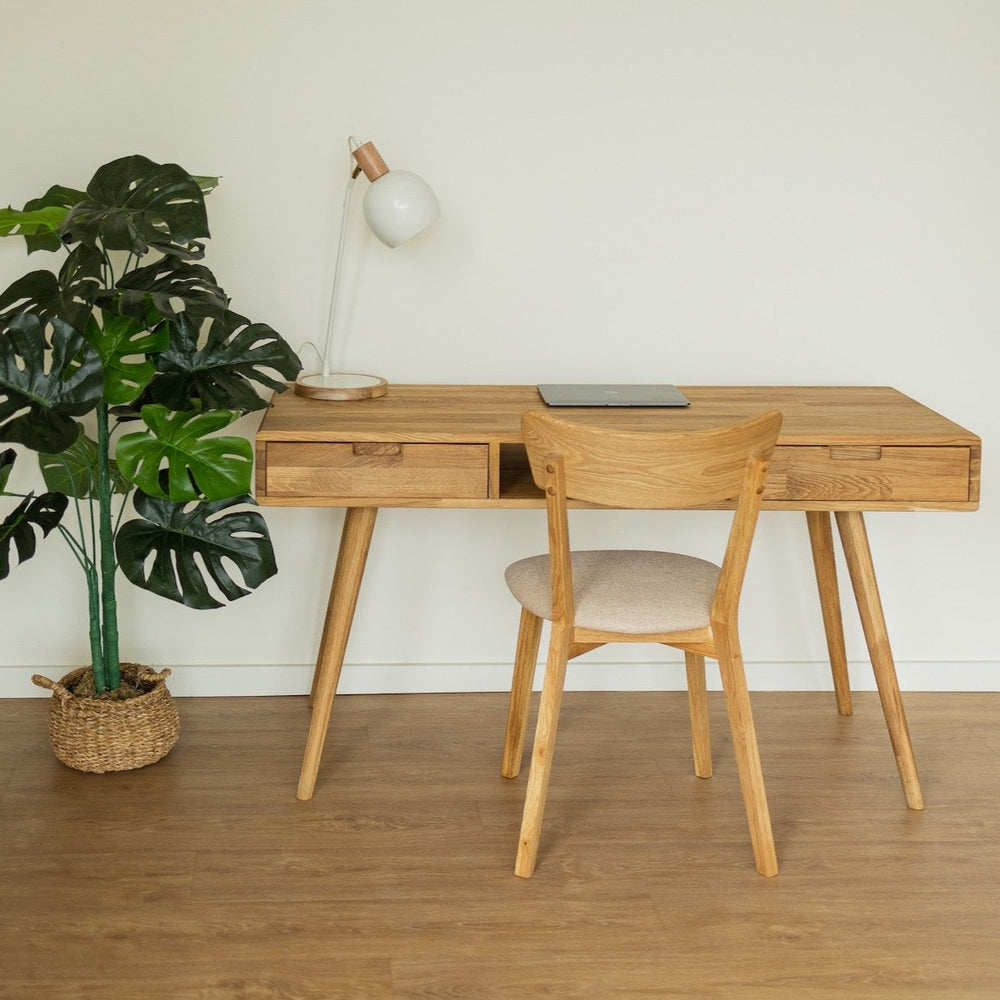 NordicStory Mesa escritorio de madera maciza de roble sostenible