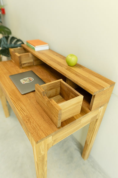 NordicStory Mesa escritorio nórdico de madera maciza sostenible de roble