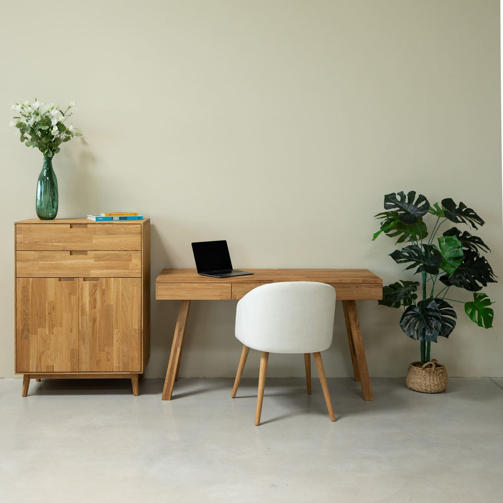 NordicStory Mesa escritorio de madera maciza de roble Einstein I 140 x 55 x 76 cm.