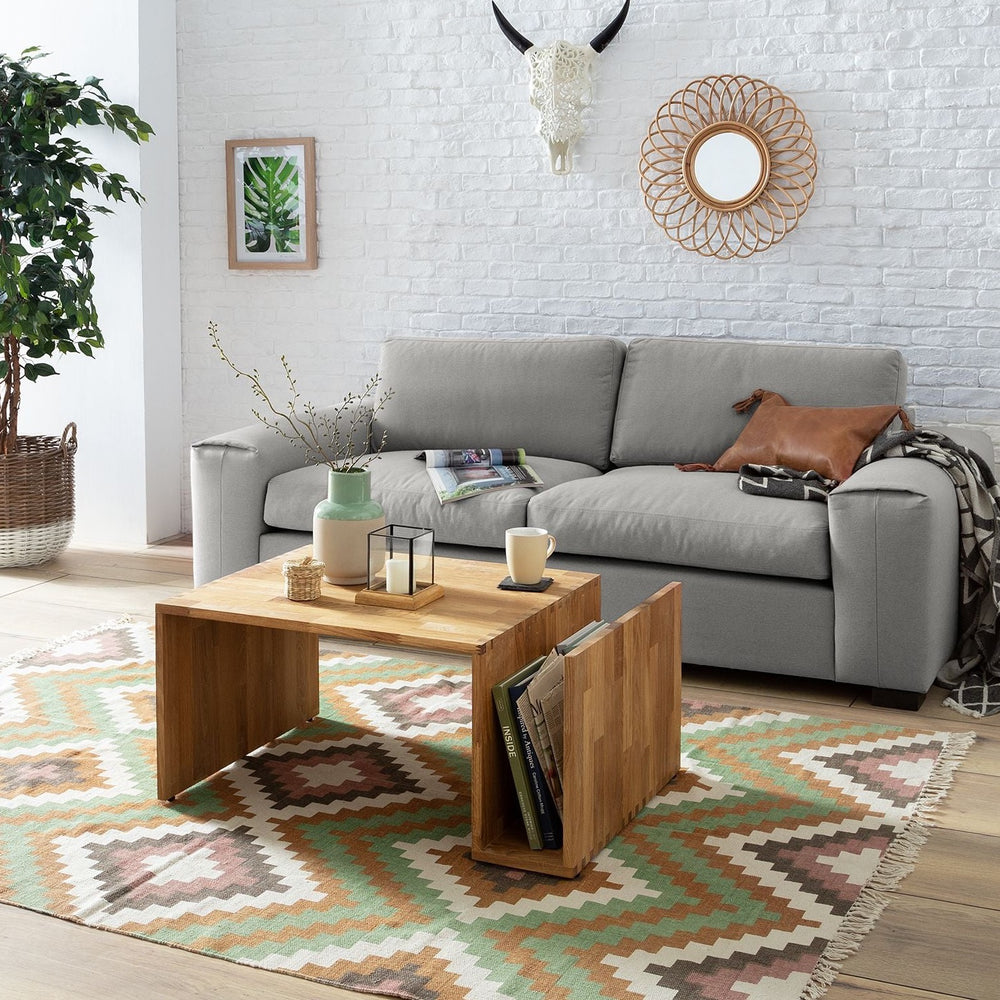 NordicStory Mesa de centro de madera maciza de roble
