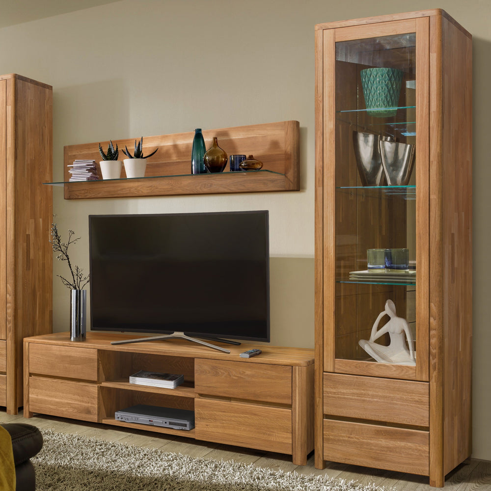 NordicStory Mueble de TV de madera maciza de roble