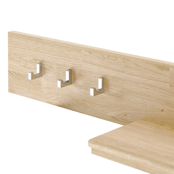NordicStory Perchero de pared de madera maciza de roble