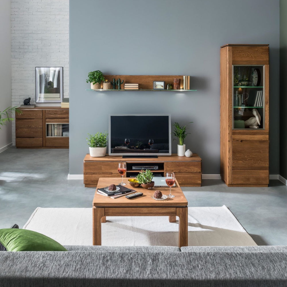 NordicStory Mesa de centro cuadrada de madera maciza de roble diseno moderno rustico nordico