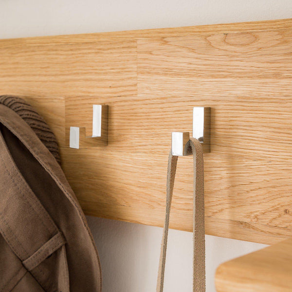 Perchero de pared de madera maciza de roble Arizona, 120 x 21 x 18 cm. | NordicStory