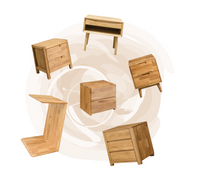 NordicStory, mobiliario de madera maciza, roble, mesita de noche, mesilla de noche, mesa auxiliar