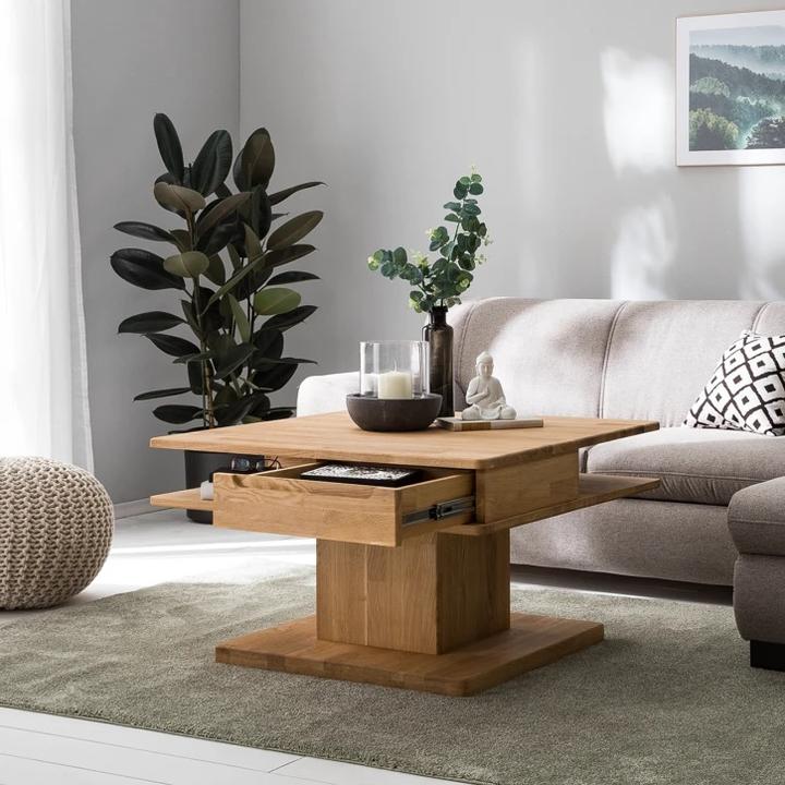Diseño nórdico, mesa de centro de roble, madera maciza, NordicStory