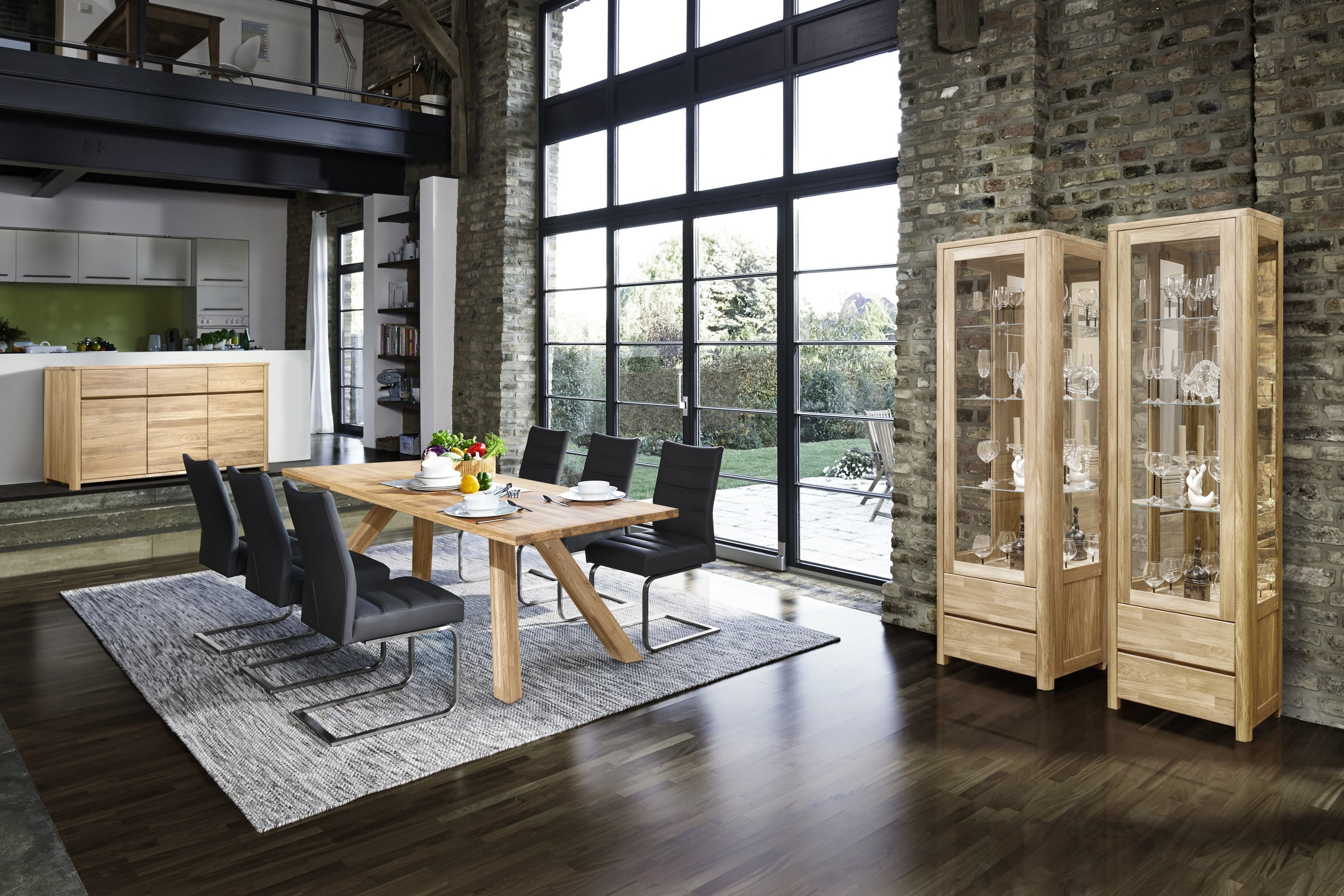 Mueble de roble en tono blanqueado, mueble al estilo nórdico, 