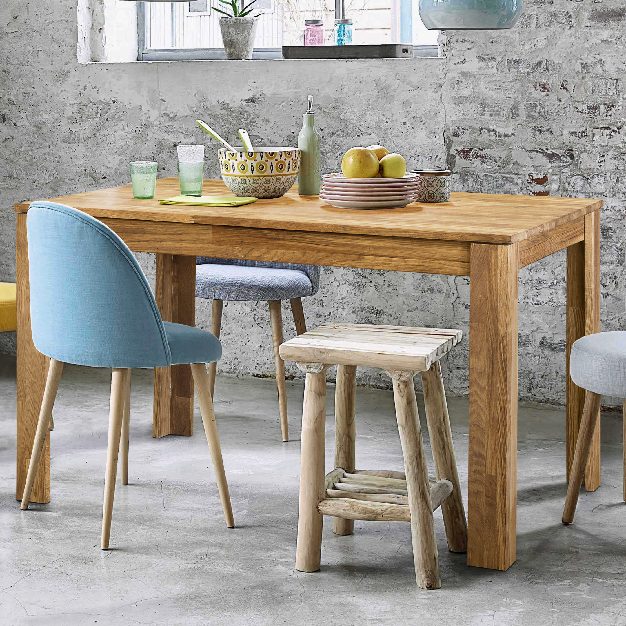 NordicStory Mesa de madera maciza roble diseño nordico  rustico 