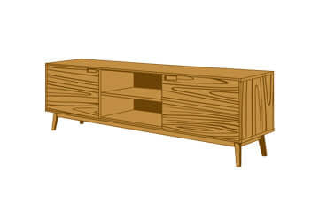NordicStory, LoftStory, Mueble de TV de madera maciza roble
