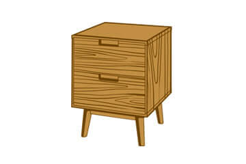 Mesitas de noche de madera maciza roble