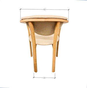 Pack de 2 o 4 Sillas de Comedor Alexis, Estructura de Madera Maciza de Roble, Tapizado en Color Beige | NordicStory
