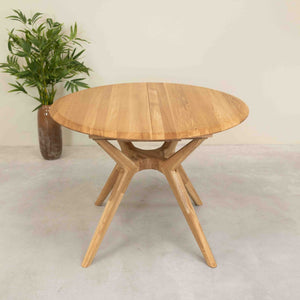 Mesa de comedor redonda y extensible de madera maciza roble Carmen | NordicStory