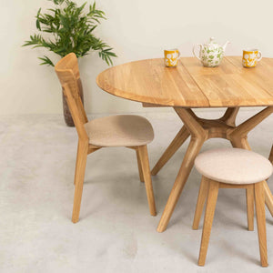 Mesa de comedor redonda y extensible de madera maciza roble Carmen | NordicStory