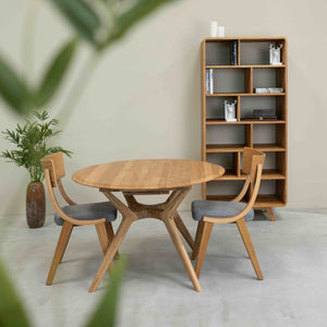 Mesa de comedor redonda y extensible de madera maciza roble Carmen | NordicStory