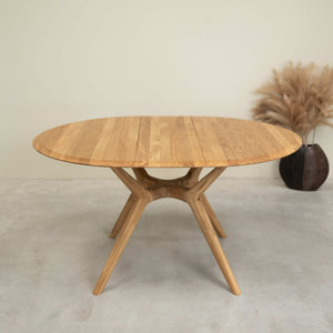 Mesa de comedor redonda y extensible de madera maciza roble Carmen | NordicStory