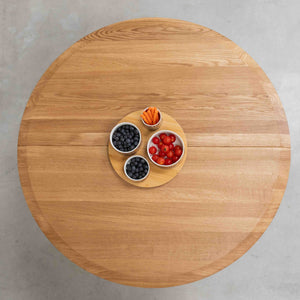 Mesa de comedor redonda y extensible de madera maciza roble Carmen | NordicStory