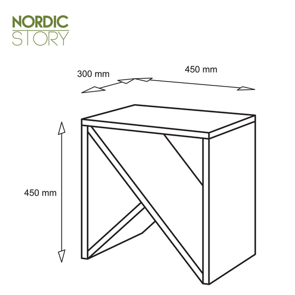 Mesa auxiliar, mesita de noche de madera maciza de roble Denmark | NordicStory