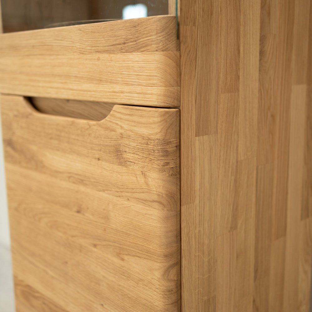 Milan 1 Solid Oak Display Cabinet | NordicStory
