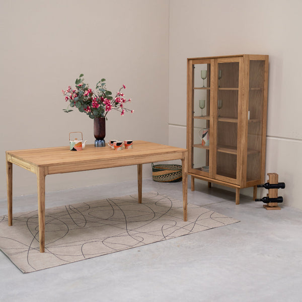 Mesa de jantar extensível em madeira maciça de carvalho BERGAMO | NordicStory