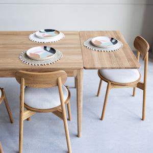 Mesa de jantar extensível em madeira maciça de carvalho BERGAMO | NordicStory