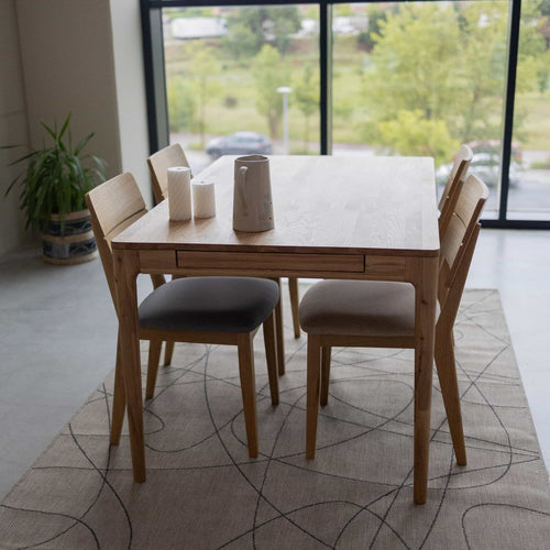 Mesa de jantar extensível em madeira maciça de carvalho BERGAMO | NordicStory