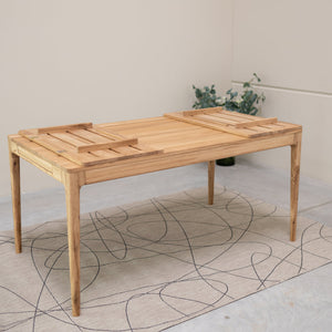 Mesa de jantar extensível em madeira maciça de carvalho BERGAMO | NordicStory