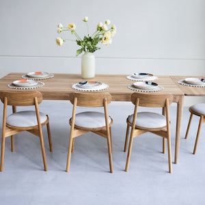 Mesa de jantar extensível em madeira maciça de carvalho BERGAMO | NordicStory