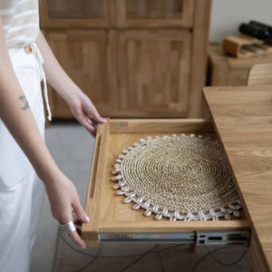 Mesa de jantar extensível em madeira maciça de carvalho BERGAMO | NordicStory