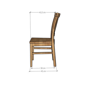 Pack de 2 o 4 Sillas de Comedor de Madera Maciza de Roble Provance | VESKOR