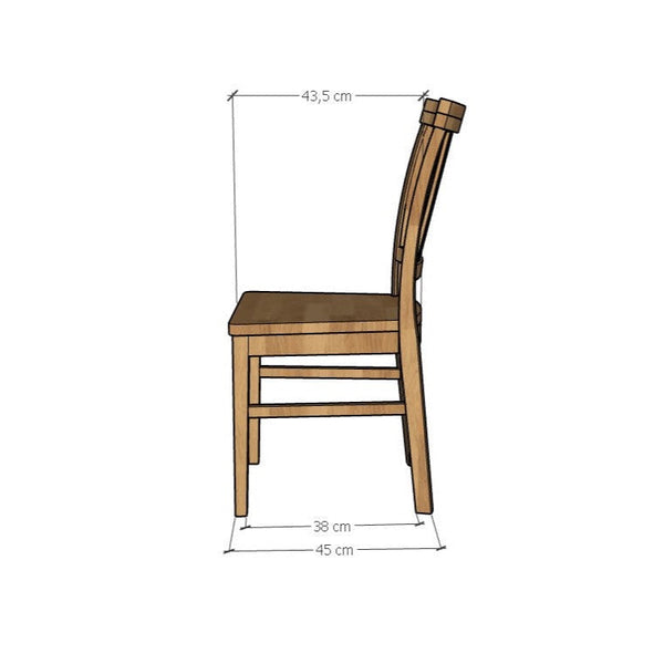 Pack de 2 o 4 Sillas de Comedor de Madera Maciza de Roble Provance | VESKOR