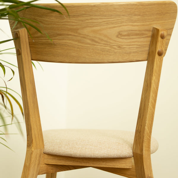 Pack de 2 o 4 Sillas de Comedor de Madera Maciza de Roble Diana Beige | NordicStory