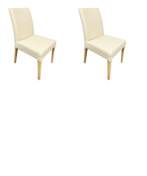 Pack de 2 o 4 Sillas de Comedor Malaga, Estructura de Madera Maciza de Roble, Tapizado en Color Beige | NordicStory