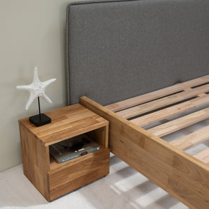 Cama matrimonio de madera maciza roble Pola | NordicStory