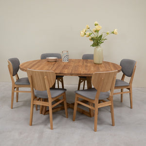 Pack de 2 o 4 Sillas de Comedor Nova, Estructura de Madera Maciza de Roble, Tapizado | NordicStory