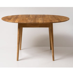 Mesa de comedor redonda y extensible de madera maciza de roble Escandi 3, 100-130 x 100 x 75 cm. | NordicStory