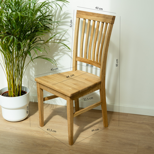 Pack de 2 o 4 Sillas de Comedor de Madera Maciza de Roble Provance | VESKOR