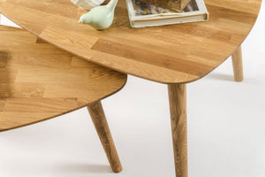 Escandi 2 stackable solid oak coffee tables | NordicStory