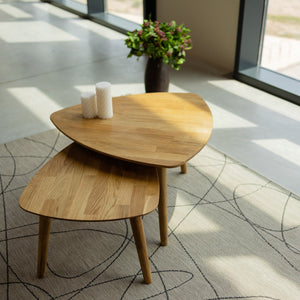 Escandi 2 stackable solid oak coffee tables | NordicStory