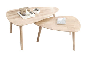 Escandi 2 stackable solid oak coffee tables | NordicStory