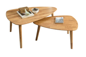 Escandi 2 stackable solid oak coffee tables | NordicStory