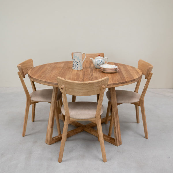 Pack de 2 o 4 Sillas de Comedor de Madera Maciza de Roble Diana Beige | NordicStory
