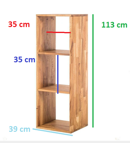 Regal 3 solid oak bookcase | NordicStory