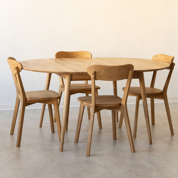 Mesa extensible de comedor de madera maciza de roble Escandi 4 | NordicStory