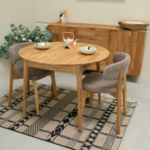 Pack de 2 o 4 Sillas de Comedor de Madera Maciza de Roble Claus, tapizado Gris o Marron | VESKOR