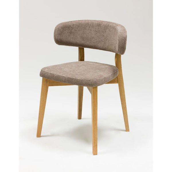 Pack de 2 o 4 Sillas de Comedor de Madera Maciza de Roble Claus, tapizado Gris o Marron | VESKOR