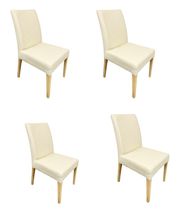 Pack de 2 o 4 Sillas de Comedor Malaga, Estructura de Madera Maciza de Roble, Tapizado en Color Beige | NordicStory